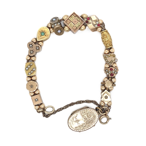 Victorian Slide Bracelet with Oval Locket   j7635